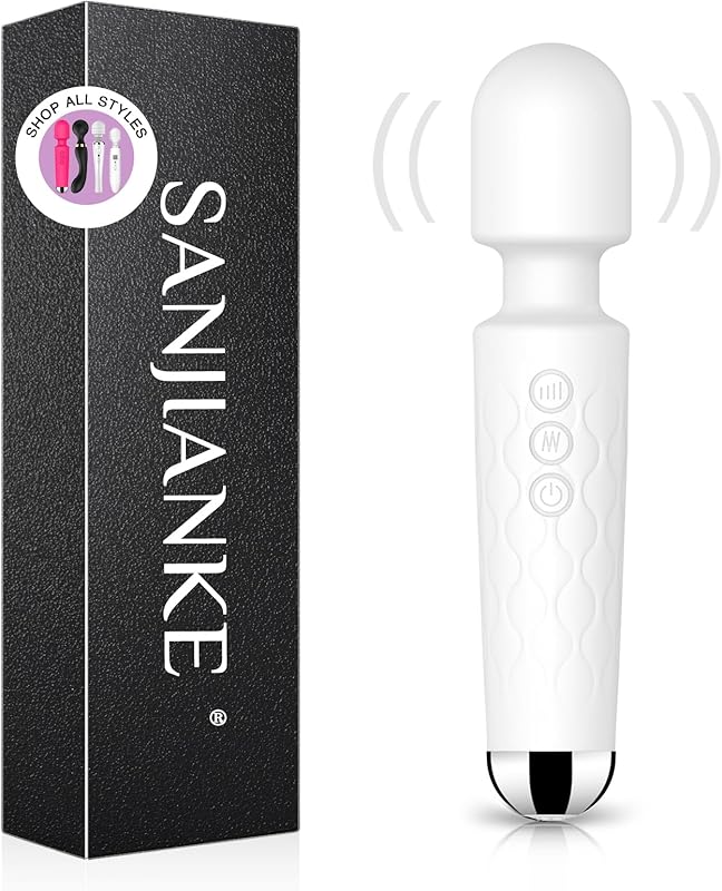 Vibrator Wand Adult Sex Toy G Spot Clit Stimulator 8 Speeds 20 Patterns Waterproof Rose Red