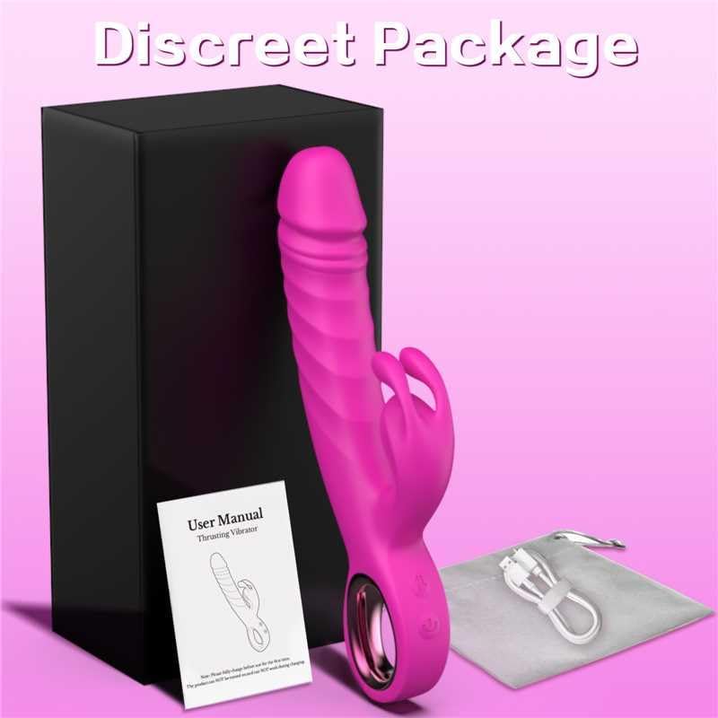 Thrusting Vibrator for Women Realistic Dildos 7 Thrust 7 Vibe Modes Rabbit Sex Toy