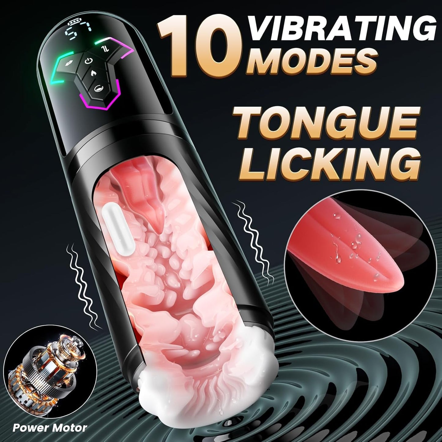 Upgrade 5 in 1 Heating Male Masturbator Penis Pump 10 Vib Licking 7 Thrust 5 Suck Modes Sex Toy