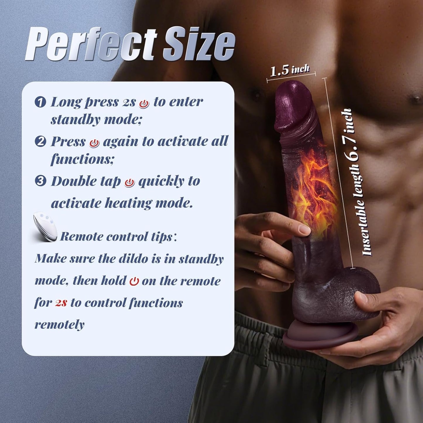 Black Realistic Thrusting Vibrator Lifelike Heated Silicone Dildo 10 Thrust 10 Vibe Modes G Spot Clit Anal Remote Toy