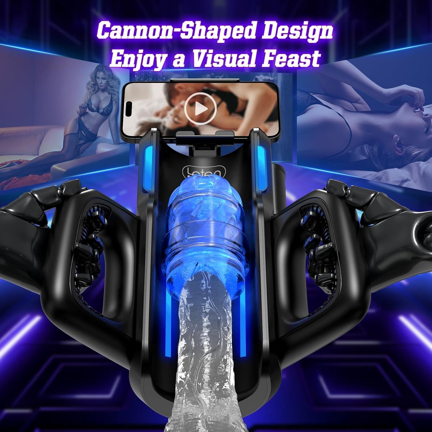 Automatic Electric Male Masturbator 12times/s Thrusting Sex Toys for Men with Phone Holder Soft Pocket Pussy