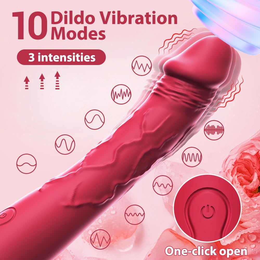 7.6 Inch Lifelike Dildo Vibrator Women 10 Vibration Modes Clitoral Gspot Waterproof Rose Sex Toy