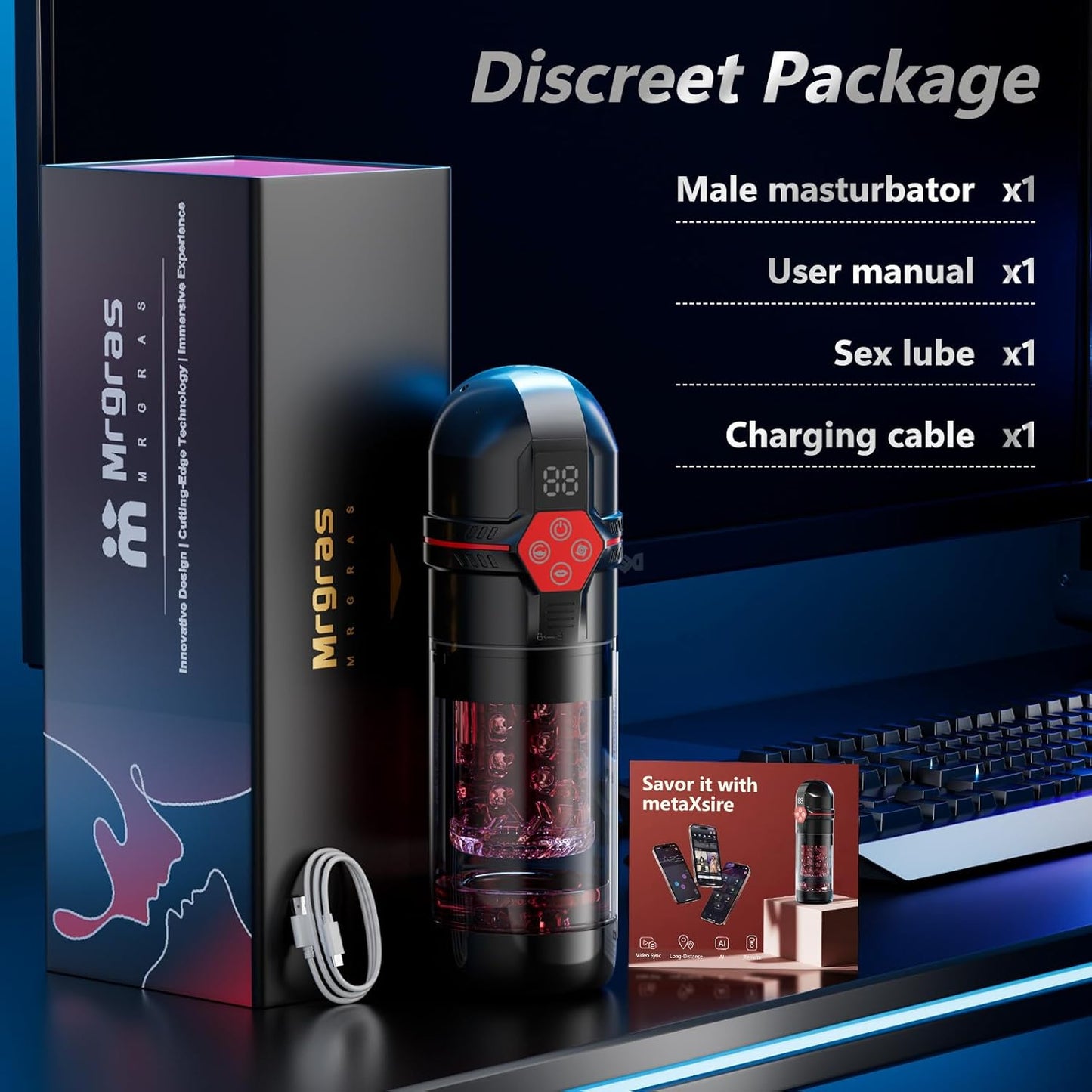 Male Masturbator AI Sync Penis Pump 12S Vacuum 7 Thrust Rotate Vibe Adult Toy