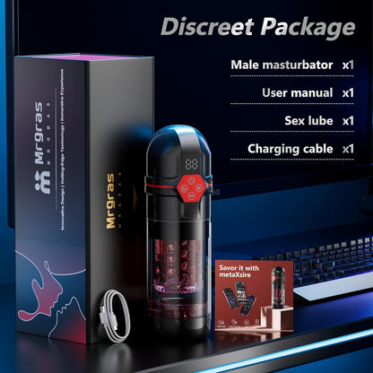 Male Masturbator AI Sync Penis Pump 12S Vacuum 7 Thrust Rotate Vibe Adult Toy