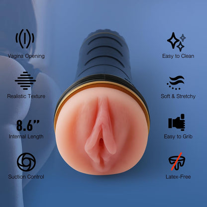 Realistic Male Masturbator Body Safe TPE Adult Toy 8.6 Inch Deep Fleshy Pocket