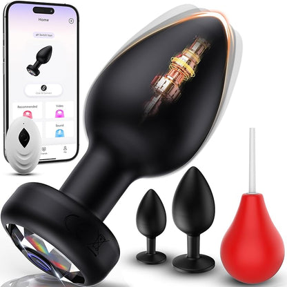 Vibrating Anal Plug 3PCS Silicone Set Remote Control 10 Vibe Modes Adult Sex Toys for Men Prostate Massager