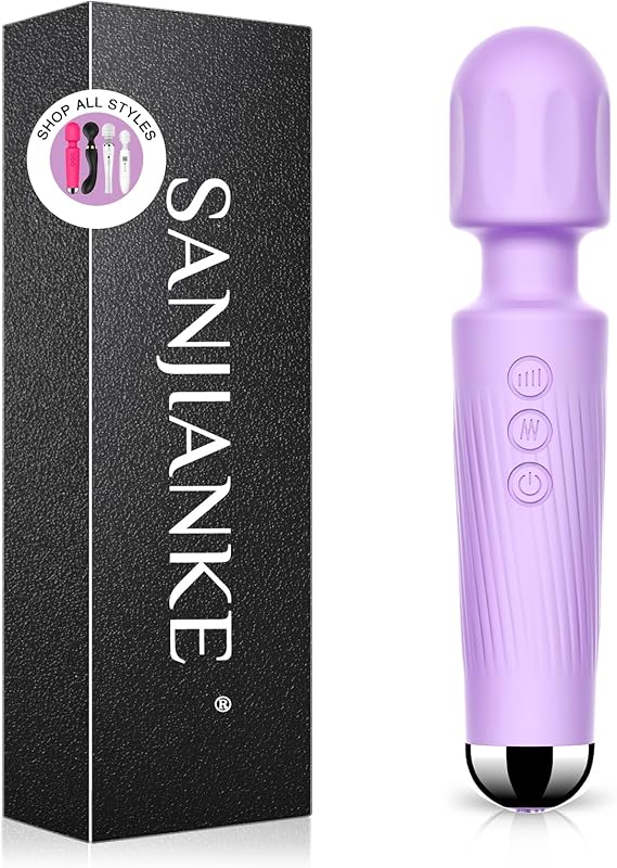 Vibrator Wand Adult Sex Toy G Spot Clit Stimulator 8 Speeds 20 Patterns Waterproof Rose Red