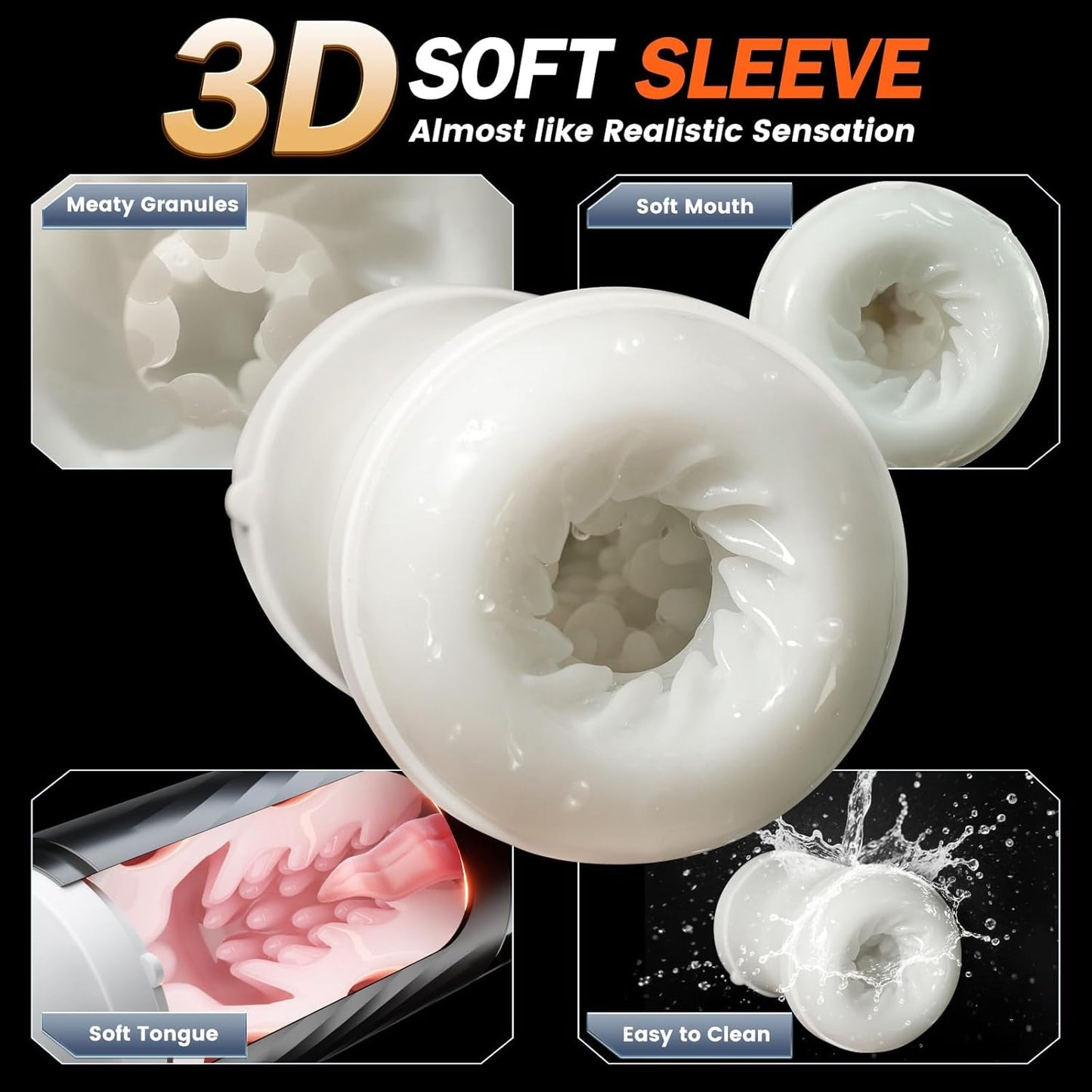 Upgrade 5 in 1 Heating Male Masturbator Penis Pump 10 Vib Licking 7 Thrust 5 Suck Modes Sex Toy