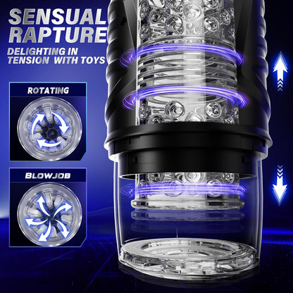 AI Sync Male Masturbator 7 Thrust Rotate Modes Pocket HandsFree Sex Machine LCD Visual Window Mount Base