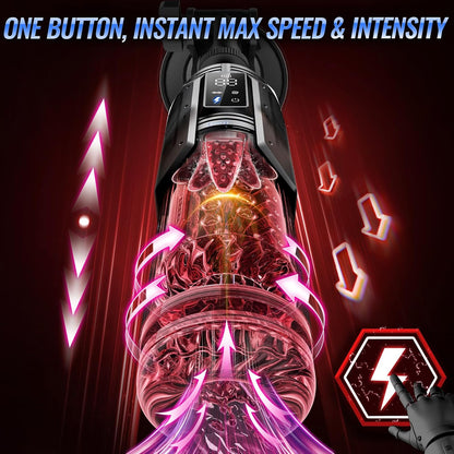 AI Sync Male Penis Pump Waterproof Masturbator 7 Sucking Thrusting Rotating Licking Modes Sex Toy