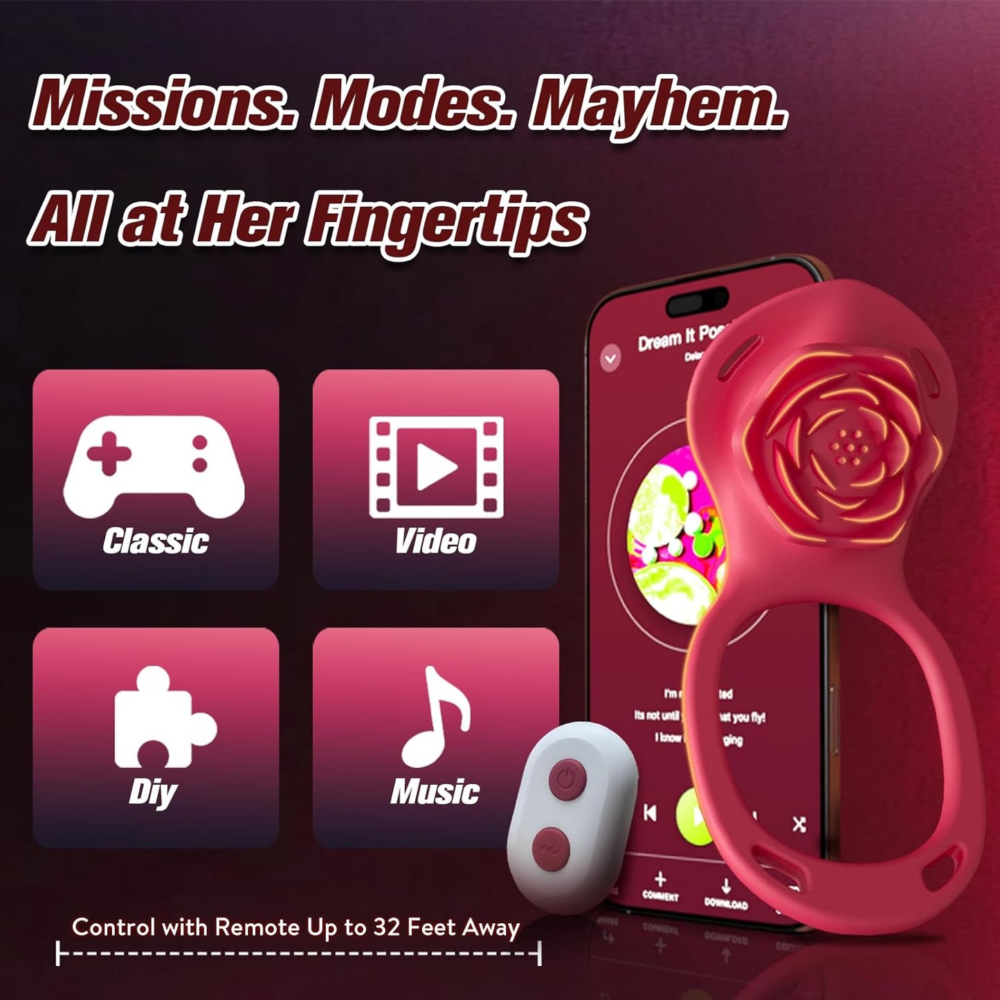 Couples Rose App Remote Control Wearable Vibrator Adult Sex Toy for Women Men Hands Free Clitoral Stimulator