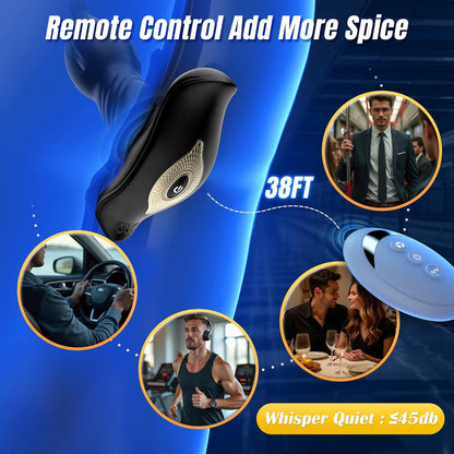 Prostate Massager Anal Toys for Men 9 Tension Vibrating Butt Plug