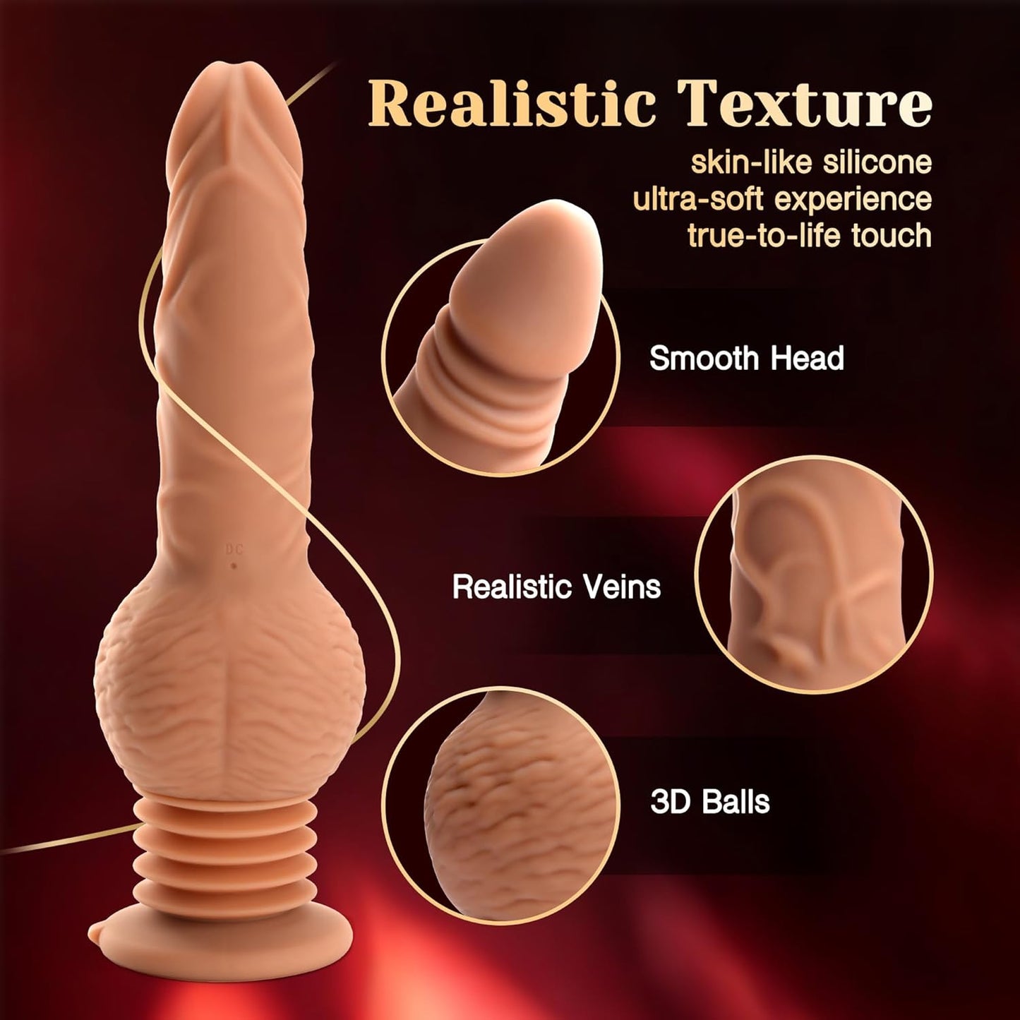 Tracy's Dog Thrusting Dildo Vibrator 9.29 Inch Realistic Silicone for G Spot Anal 10 Vib 3 Bounce Adult Toys