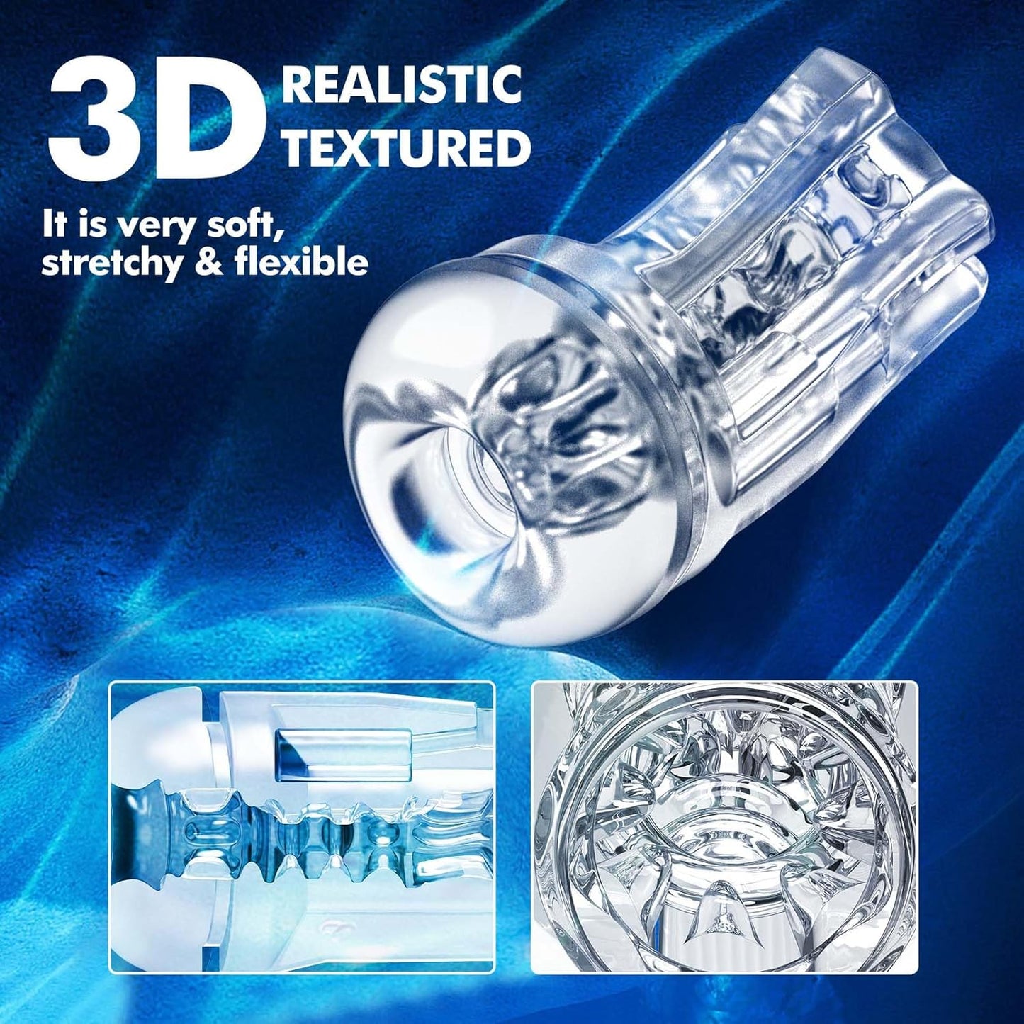 Upgraded Automatic Sucking Male Masturbator Cup 10 Vibrating Suction Modes Hands Free Blowjob Pocket Pussy 3D Textured