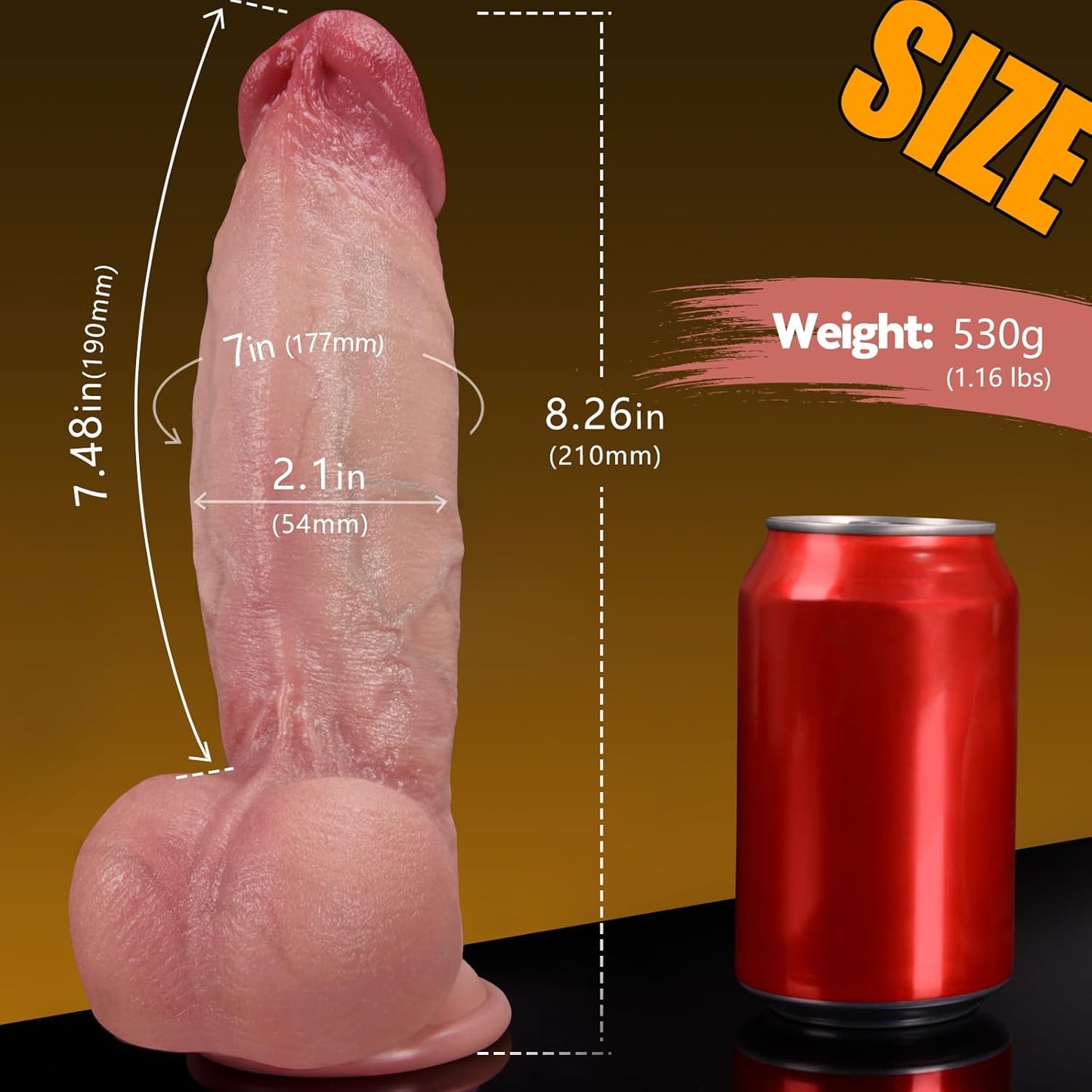 7 Inch Girth Thick Dual Density Silicone Dildo with Strong Suction Cup for G Spot Play Men Women