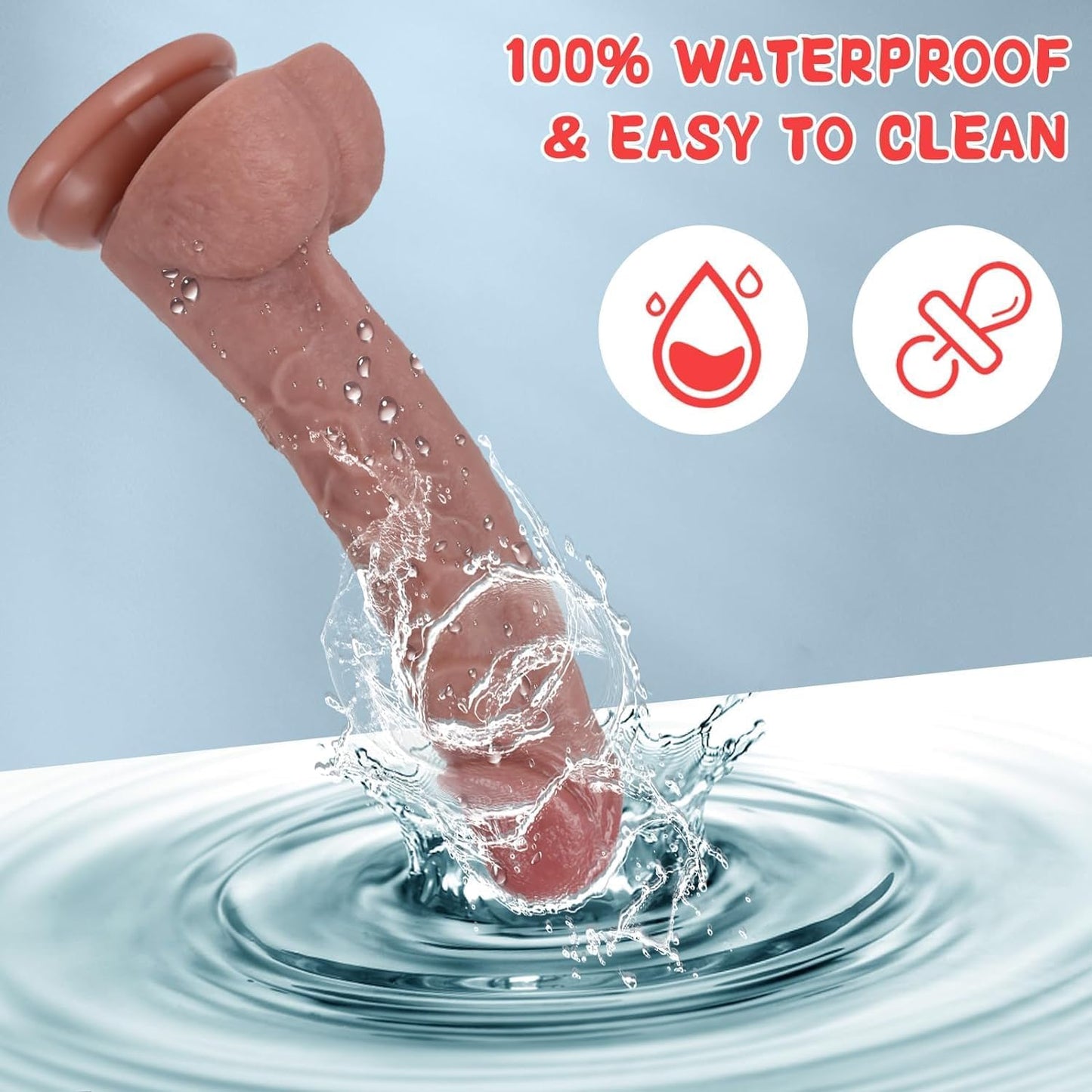 7.8 Inch Realistic Silicone Dildo Strong Suction Cup Hands Free G Spot Anal Play Body Safe Toy for Couples Women