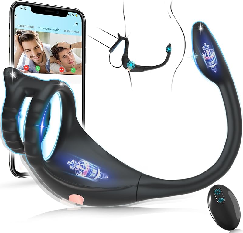 Remote Control Vibrating Cock Ring with Mini Bullet Prostate Massager for Couples