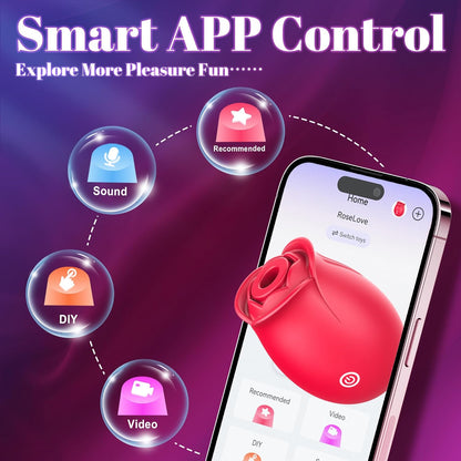 Sex Toys Rose Dildo Vibrator - Upgraded Adult Toys with 5 Sucking & Vibrating Modes for Women Clitoral Nipple, Rose Sucker Sex Toy Clitoral G Spot Vibrators for Woman Couples Adult Sex Games