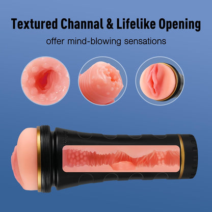 Realistic Male Masturbator Body Safe TPE Adult Toy 8.6 Inch Deep Fleshy Pocket