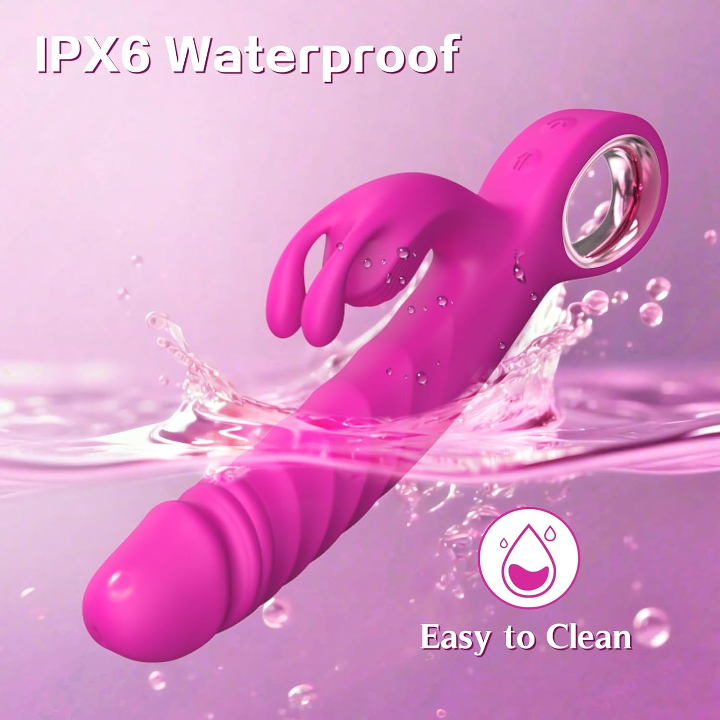 Thrusting Vibrator for Women Realistic Dildos 7 Thrust 7 Vibe Modes Rabbit Sex Toy