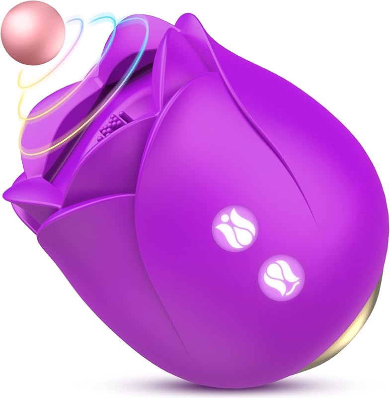 Sex Toys Rose Dildo Vibrator - Upgraded Adult Toys with 5 Sucking & Vibrating Modes for Women Clitoral Nipple, Rose Sucker Sex Toy Clitoral G Spot Vibrators for Woman Couples Adult Sex Games