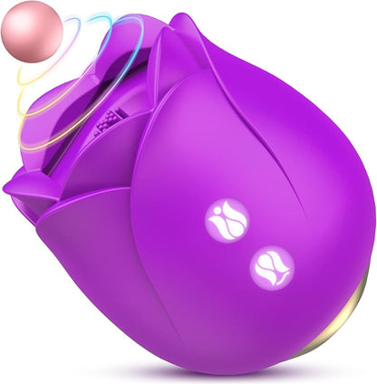 Sex Toys Rose Dildo Vibrator - Upgraded Adult Toys with 5 Sucking & Vibrating Modes for Women Clitoral Nipple, Rose Sucker Sex Toy Clitoral G Spot Vibrators for Woman Couples Adult Sex Games