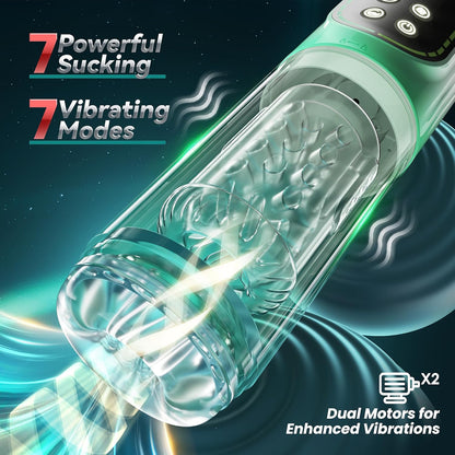 AI Sync Male Masturbator Penis Pump APP Control 3 Pump 7 Thrusting Rotating Male Sex Toy