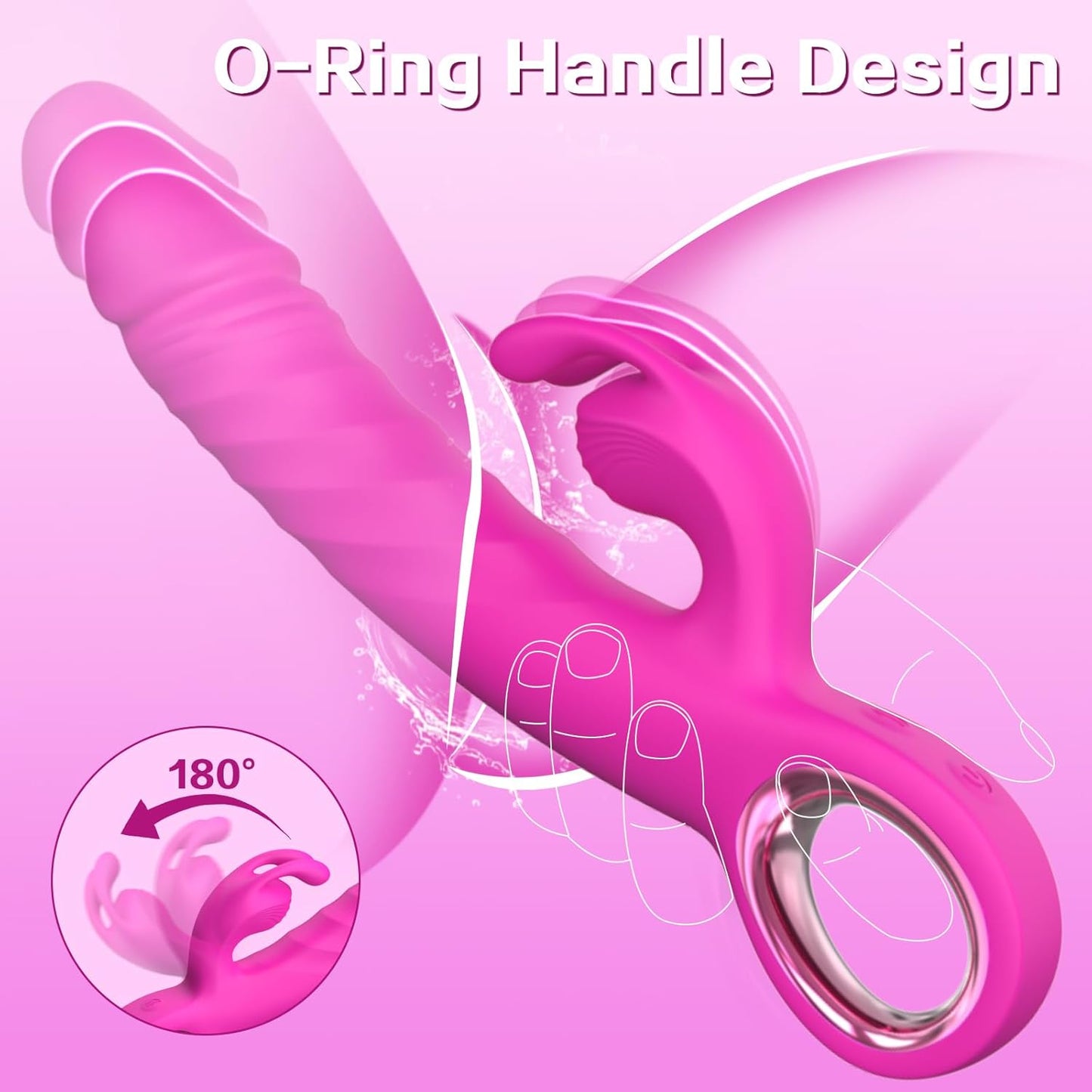 Thrusting Vibrator for Women Realistic Dildos 7 Thrust 7 Vibe Modes Rabbit Sex Toy