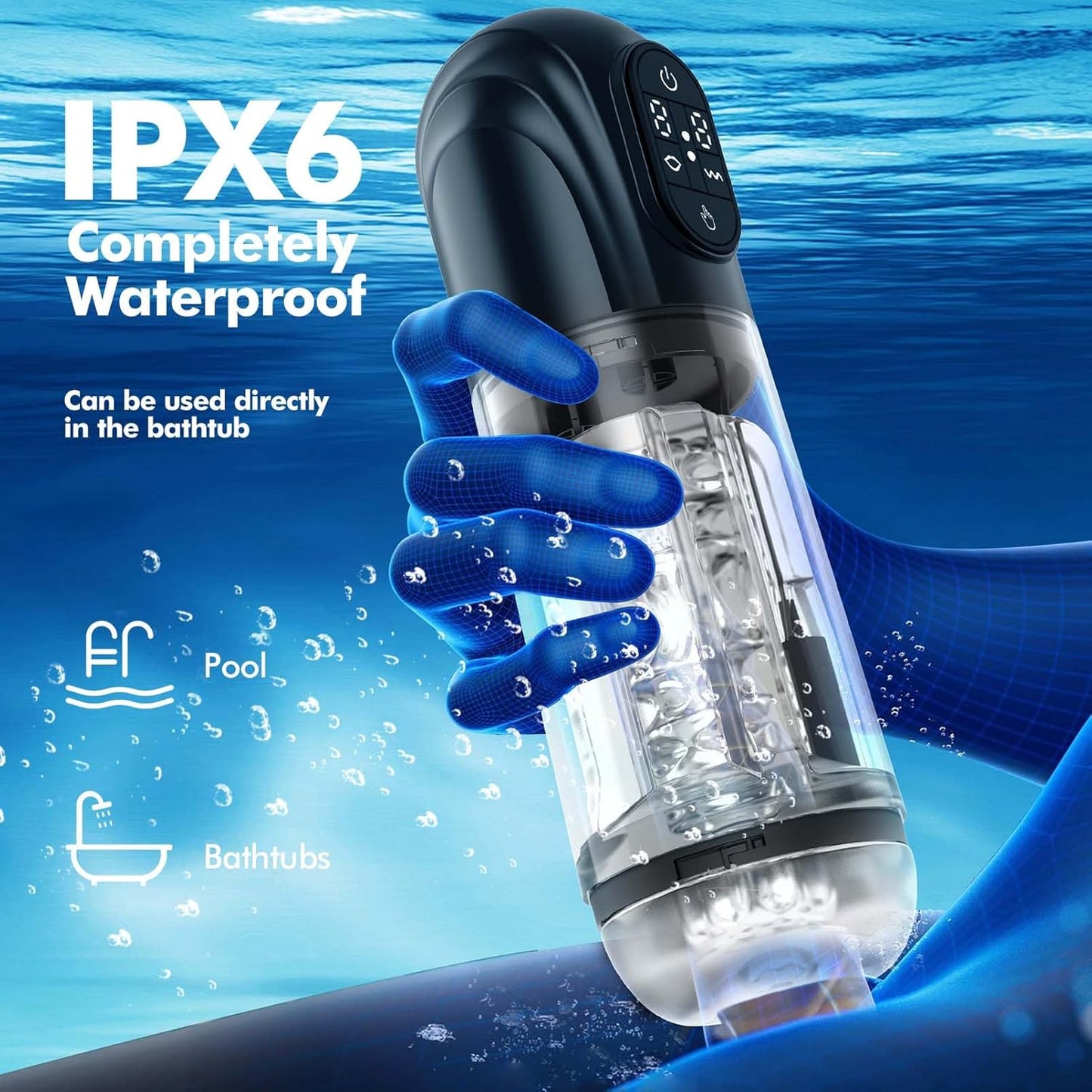 Upgraded Automatic Sucking Male Masturbator Cup 10 Vibrating Suction Modes Hands Free Blowjob Pocket Pussy 3D Textured