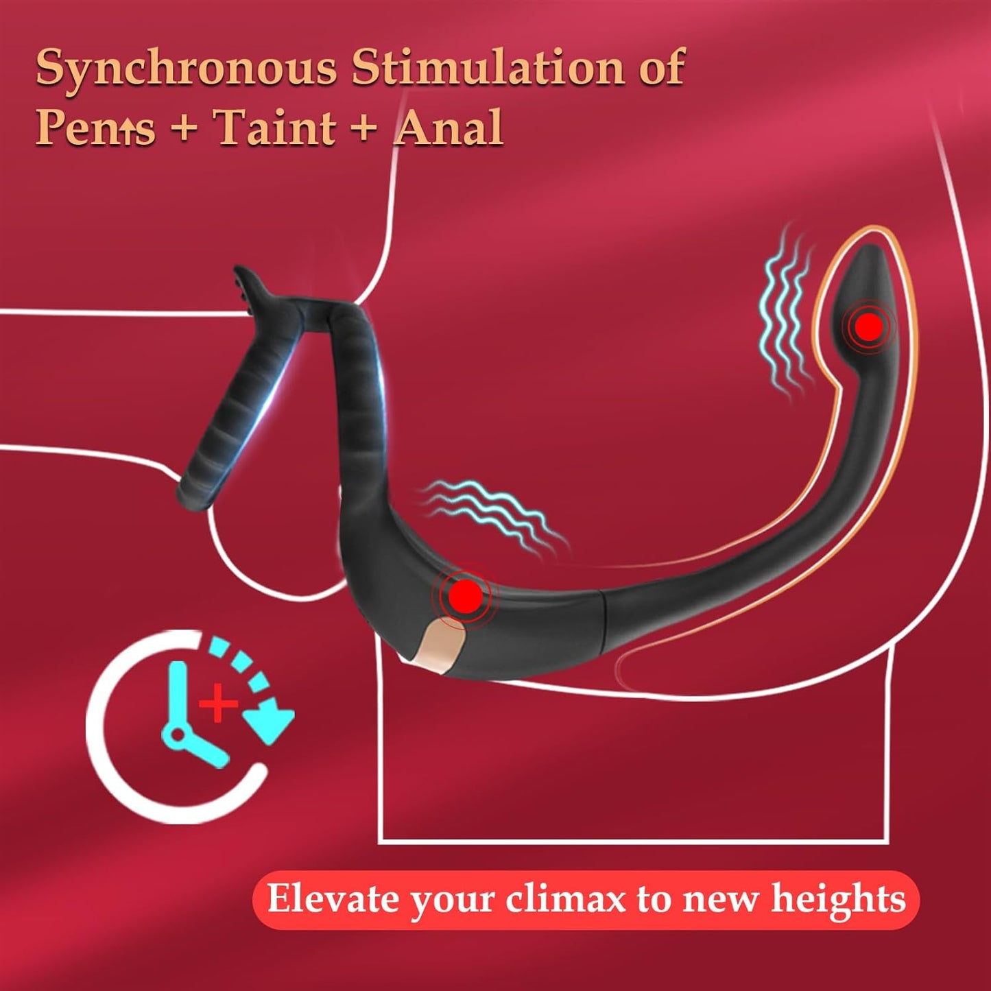 Remote Control Vibrating Cock Ring with Mini Bullet Prostate Massager for Couples