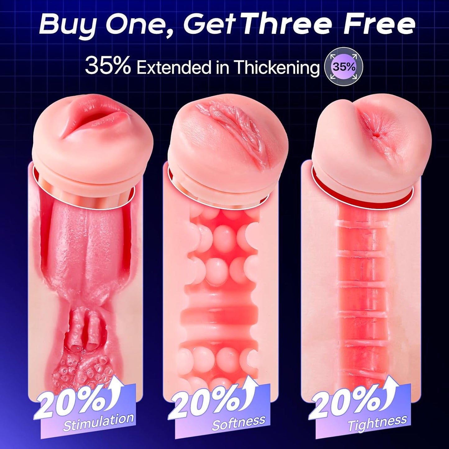 Male Sex Toys 3 Sleeves AI Sync Pocket Pussy Penis Pump 9 Sucking 9 Vibrating APP Control Adult Kit