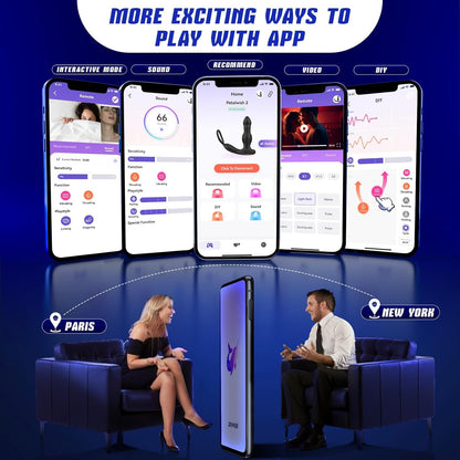 Prostate Massager Vibrator with Thrusting Vibration 7 Modes Rooster Ring Plug Sex Toy for Men P Spot Massager Couple Remote Control Beads