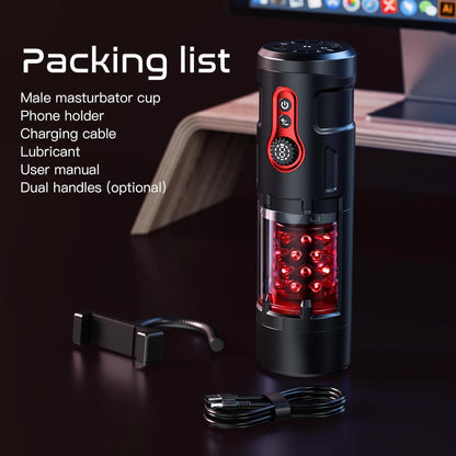 Male Sex Toy with Phone Holder 5 Thrust 9 Rotation Masturbator Cup