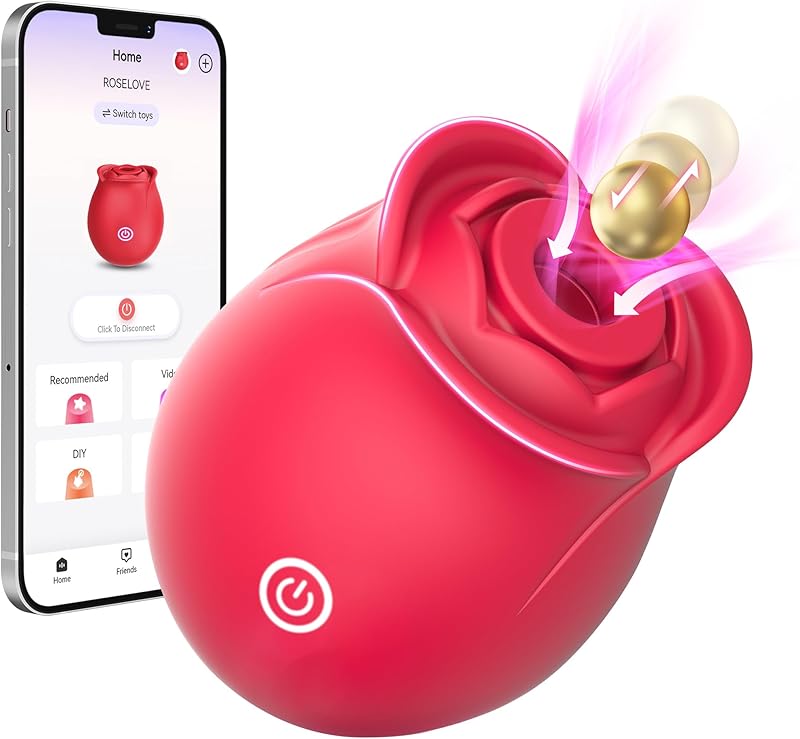 Sex Toys Rose Dildo Vibrator - Upgraded Adult Toys with 5 Sucking & Vibrating Modes for Women Clitoral Nipple, Rose Sucker Sex Toy Clitoral G Spot Vibrators for Woman Couples Adult Sex Games