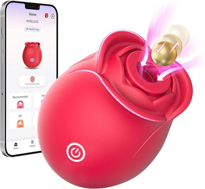 Sex Toys Rose Dildo Vibrator - Upgraded Adult Toys with 5 Sucking & Vibrating Modes for Women Clitoral Nipple, Rose Sucker Sex Toy Clitoral G Spot Vibrators for Woman Couples Adult Sex Games
