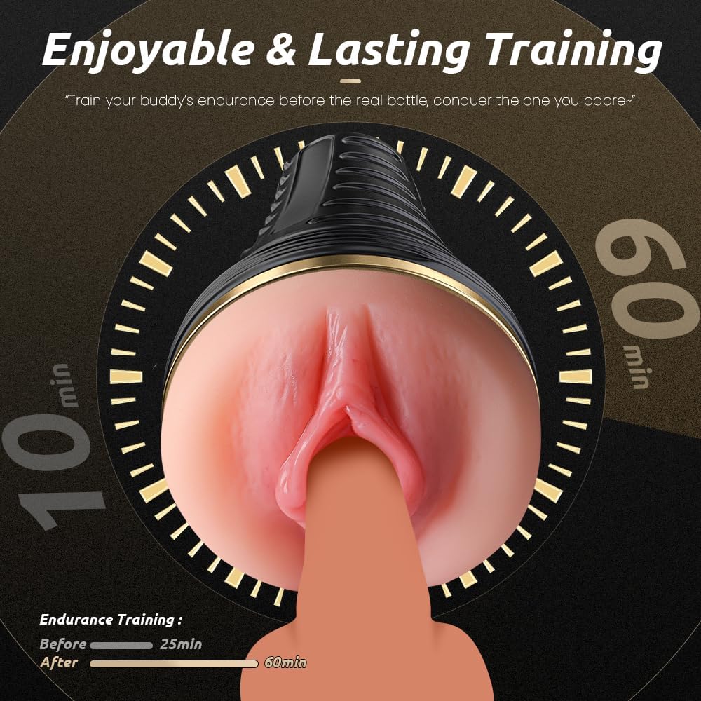 Male Masturbator Kingdemer 7.5in Depth Realistic Pocket Pussy Soft Fleshy Penis Training Sex Toy