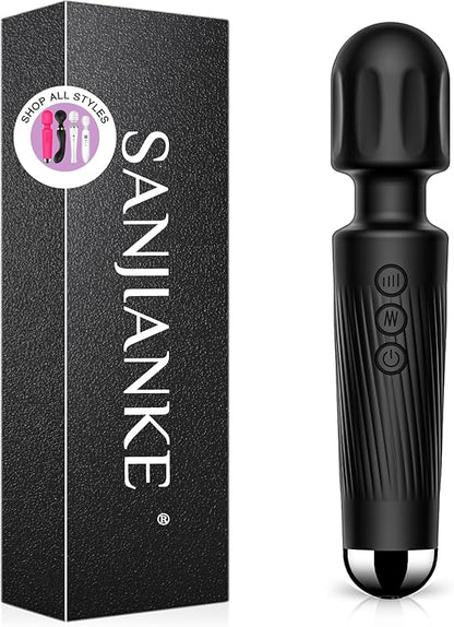 Vibrator Wand Adult Sex Toy G Spot Clit Stimulator 8 Speeds 20 Patterns Waterproof Rose Red