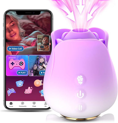Sex Toys Rose Dildo Vibrator - Upgraded Adult Toys with 5 Sucking & Vibrating Modes for Women Clitoral Nipple, Rose Sucker Sex Toy Clitoral G Spot Vibrators for Woman Couples Adult Sex Games