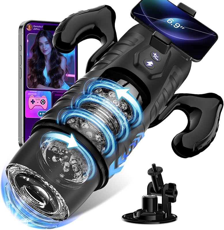 AI Sync Male Masturbator 7 Thrust Rotate Modes Pocket HandsFree Sex Machine LCD Visual Window Mount Base