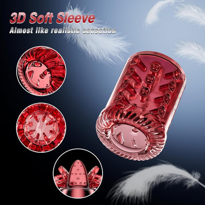 Male Enhancement Masturbator with 12S Vacuum Pump 7 Thrust Rotate Vibrate Suck Lick LCD Sex Toys