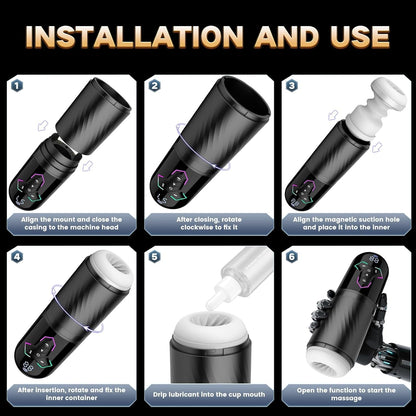 Upgrade 5 in 1 Heating Male Masturbator Penis Pump 10 Vib Licking 7 Thrust 5 Suck Modes Sex Toy