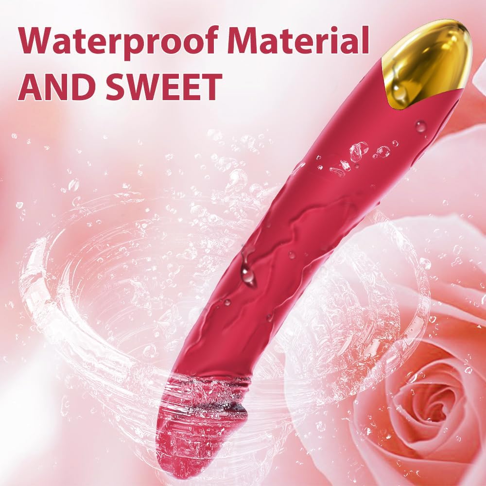 7.6 Inch Lifelike Dildo Vibrator Women 10 Vibration Modes Clitoral Gspot Waterproof Rose Sex Toy