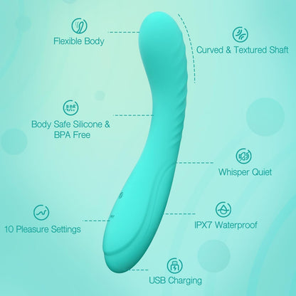 Ultra Strong G Spot Vibrator Deep Penetration Adult Toy Women Couples Full Silicone Soft Dildo Massager