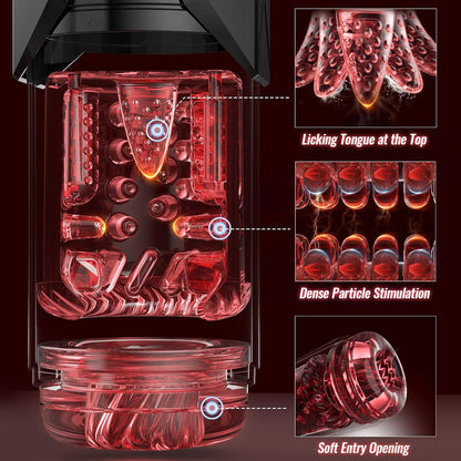 AI Sync Male Penis Pump Waterproof Masturbator 7 Sucking Thrusting Rotating Licking Modes Sex Toy