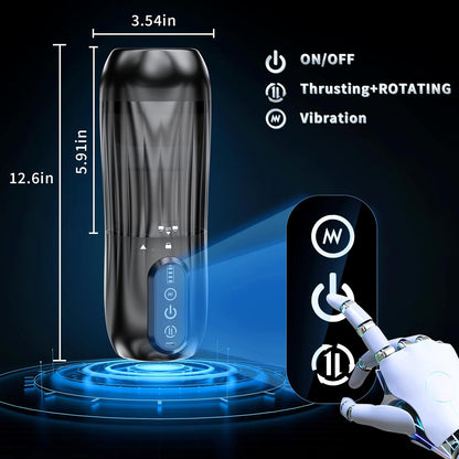 Electric Male Masturbator 10 Modes Thrusting Rotating Vibrating Adult Sex Toy for Men Hands Free Pocket with Suction Cup
