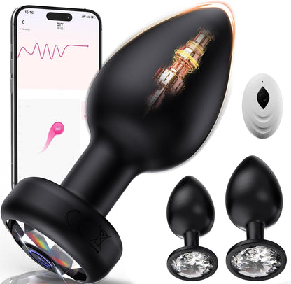 Vibrating Anal Plug 3PCS Silicone Set Remote Control 10 Vibe Modes Adult Sex Toys for Men Prostate Massager