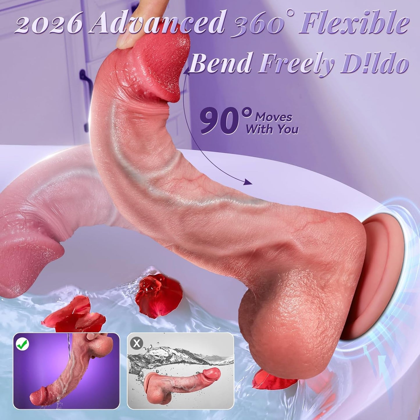 Thrusting Vibrator Dildo Soft Silicone 10 Thrust 10 Vibe Modes for Vagina Anal G Spot Adult Toy Women Couple