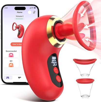 Women's Vibrator Adult Sex Toys 5IN1 Sucking Rose Vibrator 3 Sucking 9 Tongue Licking Vibrating LCD Removable Cup Toy