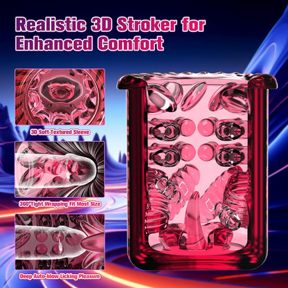 Male Masturbator Sex Toys Pocket Pussy APP Penis Pump Enlargers Auto Sex Machine with Thrust Rotate Suck Lick Power Show