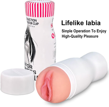 Male Masturbator Pocket Pussy Stroker Cup Realistic Vagina Flesh Stimulator Adult Sex Toy